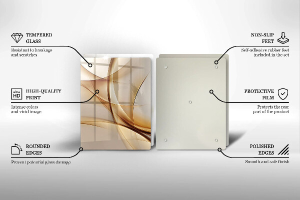 Kuchynská doska veľká zo skla Abstraktné tvary