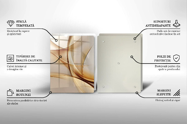 Kuchynská doska veľká zo skla Abstraktné tvary