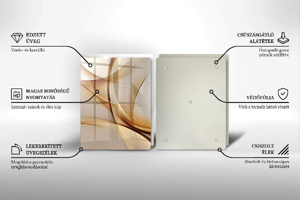 Kuchynská doska veľká zo skla Abstraktné tvary