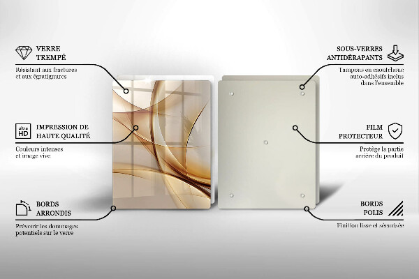 Kuchynská doska veľká zo skla Abstraktné tvary