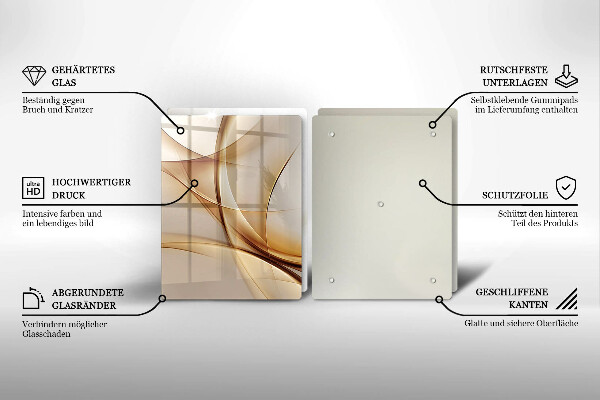 Kuchynská doska veľká zo skla Abstraktné tvary