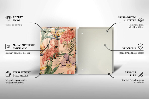 Sklenená doska na krájanie Ilustrácie plameniakov