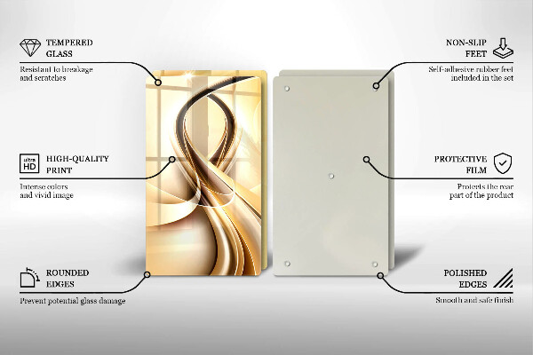 Kuchynská doska veľká zo skla Abstrakcia dymu