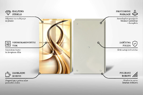 Kuchynská doska veľká zo skla Abstrakcia dymu