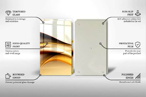 Kuchynská doska veľká zo skla Abstraktné dymové čiary