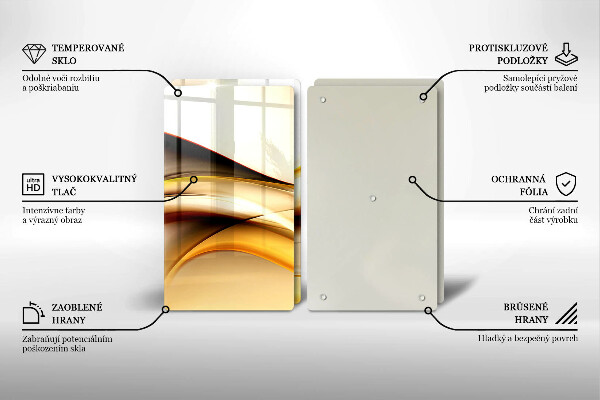 Kuchynská doska veľká zo skla Abstraktné dymové čiary