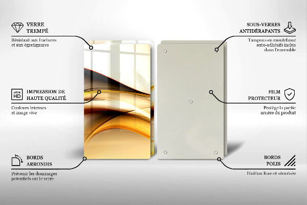 Kuchynská doska veľká zo skla Abstraktné dymové čiary