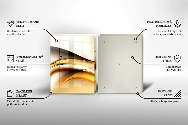 Kuchynská doska veľká zo skla Abstraktné dymové čiary
