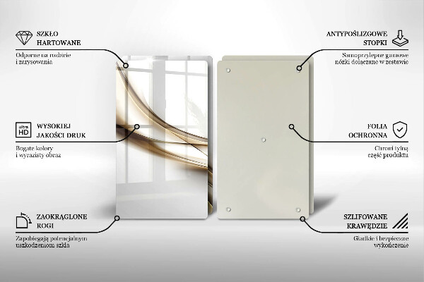 Kuchynská doska veľká zo skla Mäkké línie abstrakcie