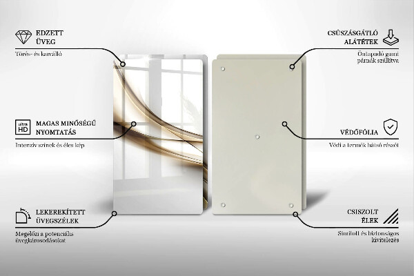 Kuchynská doska veľká zo skla Mäkké línie abstrakcie