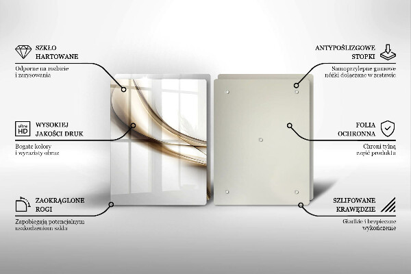 Kuchynská doska veľká zo skla Mäkké línie abstrakcie
