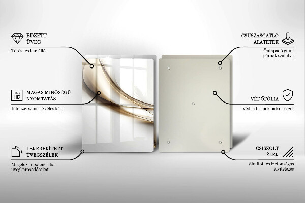 Kuchynská doska veľká zo skla Mäkké línie abstrakcie