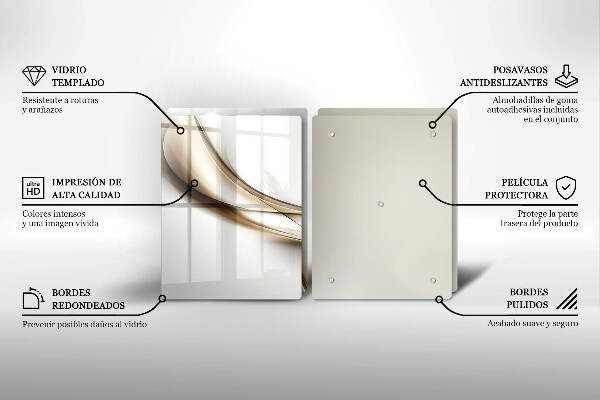 Kuchynská doska veľká zo skla Mäkké línie abstrakcie