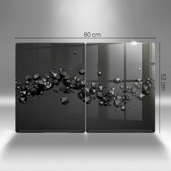 Kuchynská doska veľká zo skla 3D abstrakcia tvarov