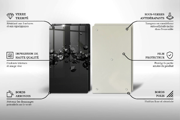 Kuchynská doska veľká zo skla 3D abstrakcia tvarov