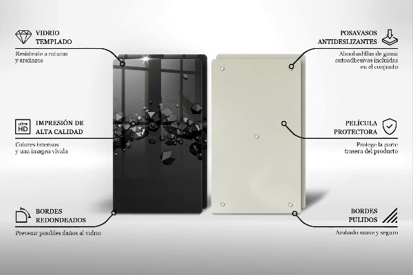 Kuchynská doska veľká zo skla 3D abstrakcia tvarov