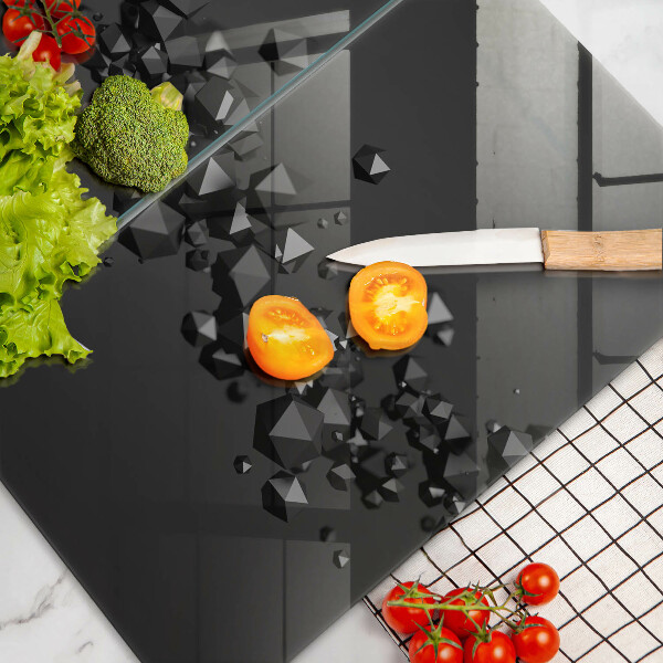 Kuchynská doska veľká zo skla 3D abstrakcia tvarov