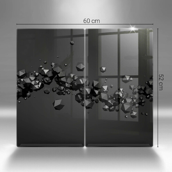 Kuchynská doska veľká zo skla 3D abstrakcia tvarov