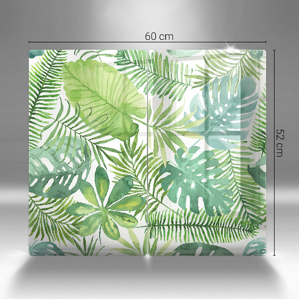 Kuchynská doska veľká zo skla Akvarelové boho listy