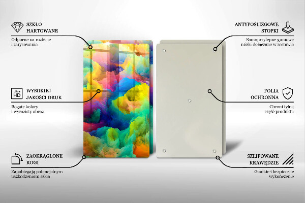 Kuchynská doska veľká zo skla Farebná abstrakcia