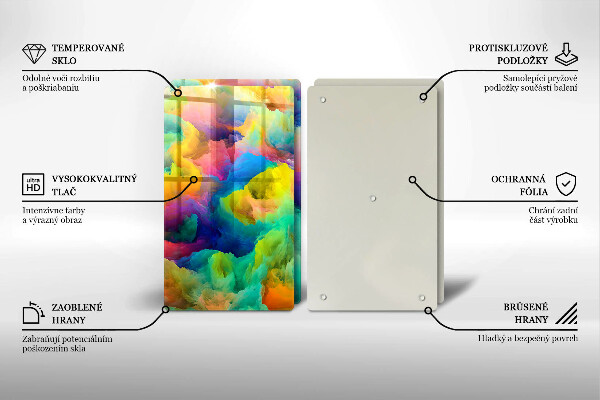 Kuchynská doska veľká zo skla Farebná abstrakcia