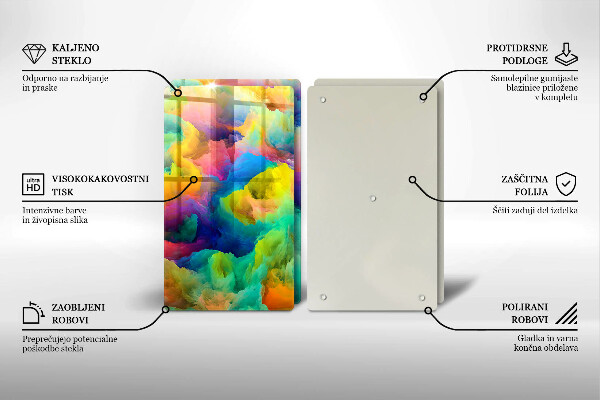 Kuchynská doska veľká zo skla Farebná abstrakcia