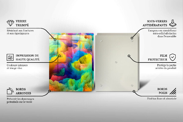 Kuchynská doska veľká zo skla Farebná abstrakcia