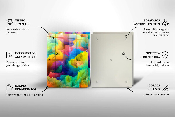 Kuchynská doska veľká zo skla Farebná abstrakcia