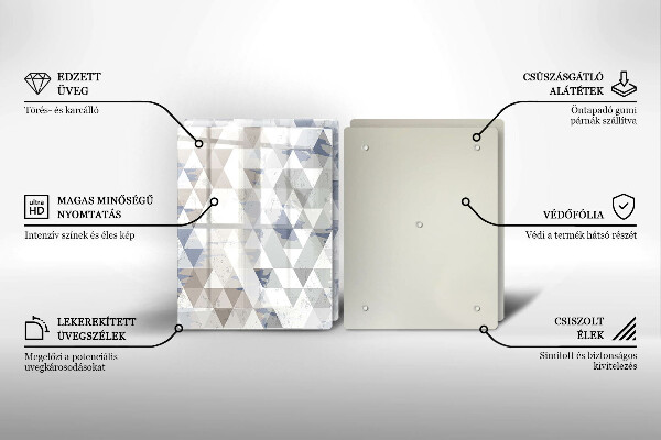 Kuchynská doska veľká zo skla Vzor trojuholníkov