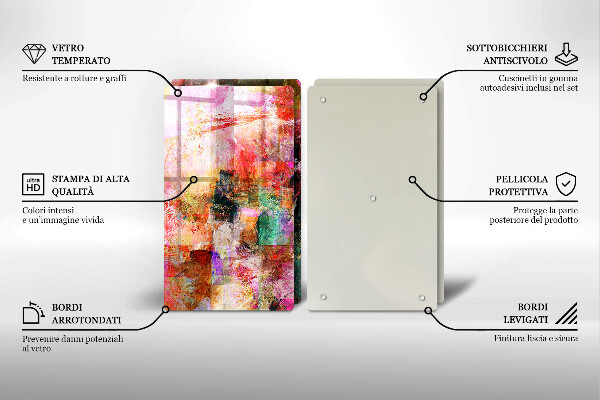 Kuchynská doska veľká zo skla Maľovanie abstrakcie