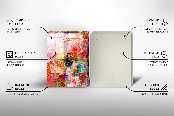 Kuchynská doska veľká zo skla Maľovanie abstrakcie