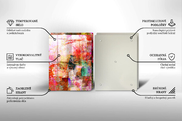 Kuchynská doska veľká zo skla Maľovanie abstrakcie