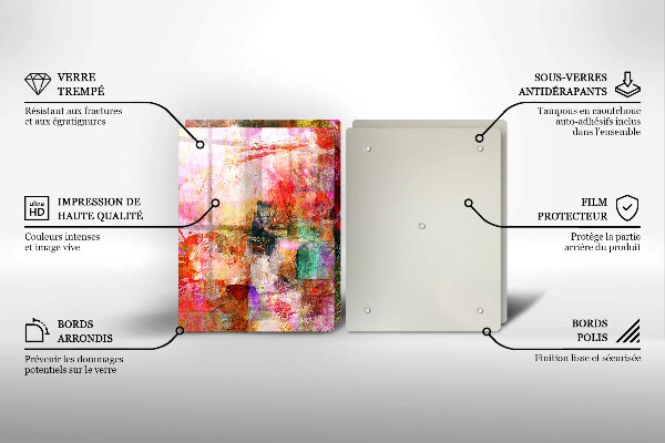 Kuchynská doska veľká zo skla Maľovanie abstrakcie