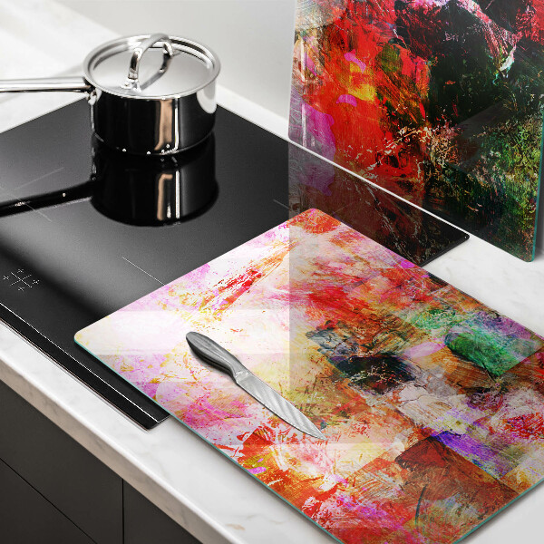 Kuchynská doska veľká zo skla Maľovanie abstrakcie