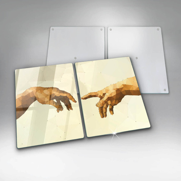 Kuchynská doska veľká zo skla Stvorenie Adamových rúk