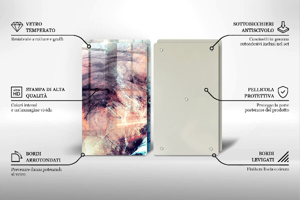 Kuchynská doska veľká zo skla Maľovaná abstrakcia