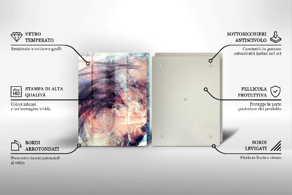 Kuchynská doska veľká zo skla Maľovaná abstrakcia