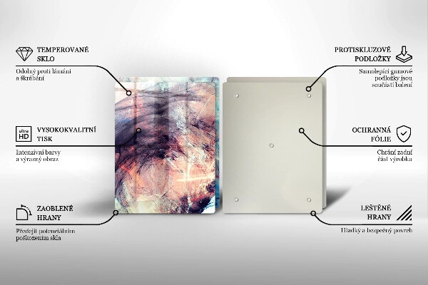 Kuchynská doska veľká zo skla Maľovaná abstrakcia