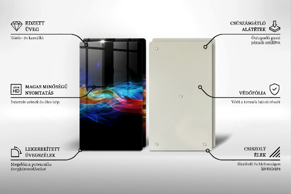 Kuchynská doska veľká zo skla Farebný dym