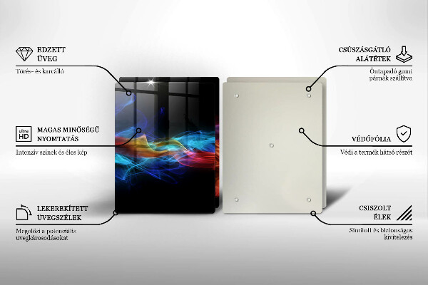 Kuchynská doska veľká zo skla Farebný dym