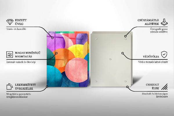 Sklenená doska na krájanie Farebné kruhy