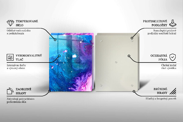 Sklenená doska na krájanie Abstrakce atramenty