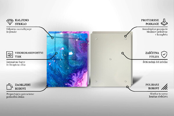 Sklenená doska na krájanie Abstrakce atramenty