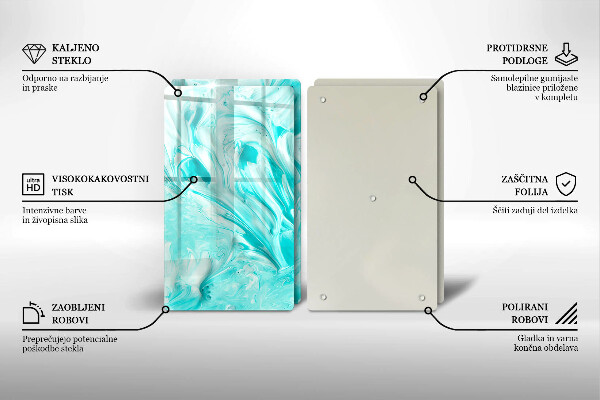 Sklenená doska na krájanie Abstrakcia farby