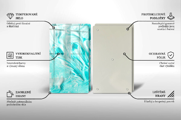 Sklenená doska na krájanie Abstrakcia farby