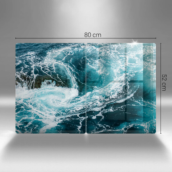 Sklenená doska na krájanie Peniace vlny vody