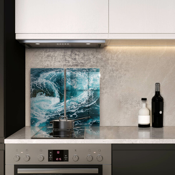 Sklenená doska na krájanie Peniace vlny vody