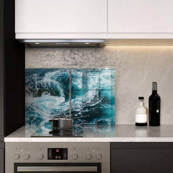 Sklenená doska na krájanie Peniace vlny vody