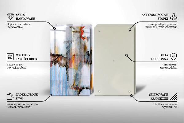 Kuchynská doska veľká zo skla Abstrakcia farby