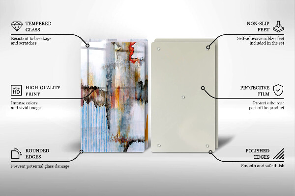 Kuchynská doska veľká zo skla Abstrakcia farby